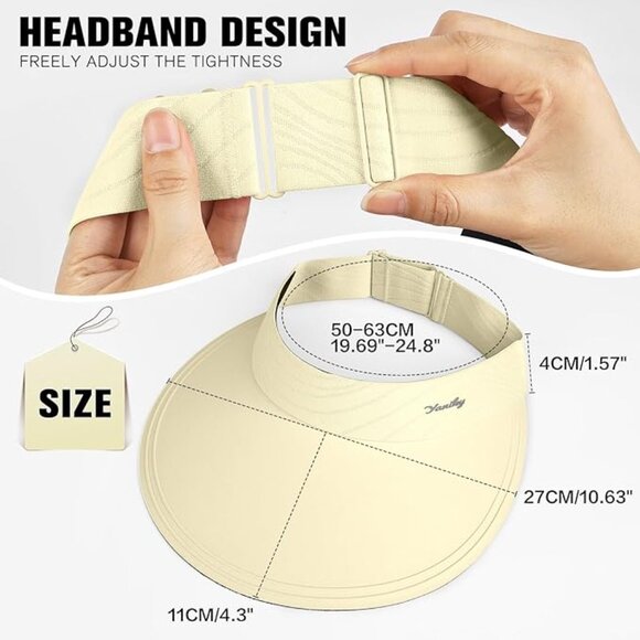 Sun Visor for Women Wide Brim Summer UPF50+ UV Protection Seamless Sun Hats main image 4